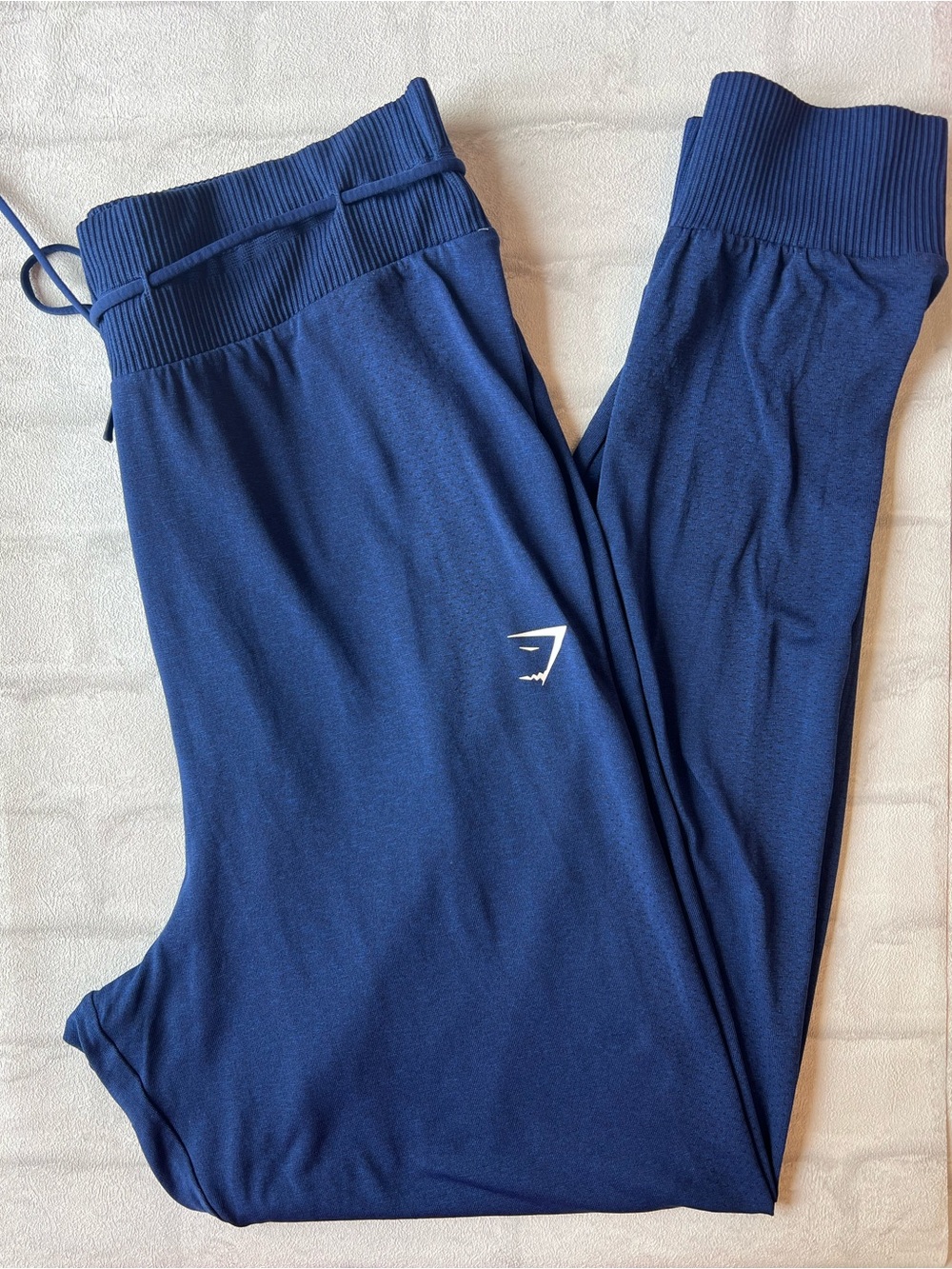 Gymshark Navy Joggers with White Logo/ athleisure‎ activewear